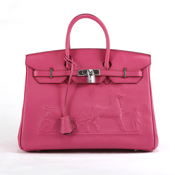 6089 Hermes Birkin 35 centimetri con logo in rilievo borsetta Peachblow 608